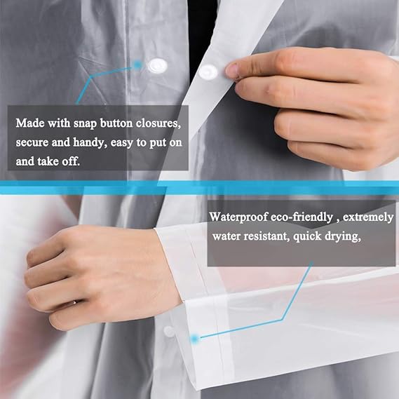 Abrigos de lluvia (2 paquetes) - Ponchos de lluvia reutilizables de EVA para adultos Chaquetas de lluvia Abrigos de lluvia para hombres mujeres