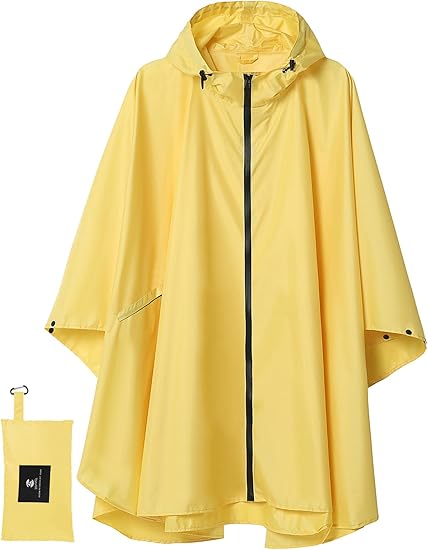SaphiRose Unisex Rain Poncho impermeable con capucha para adultos mujeres con bolsillos