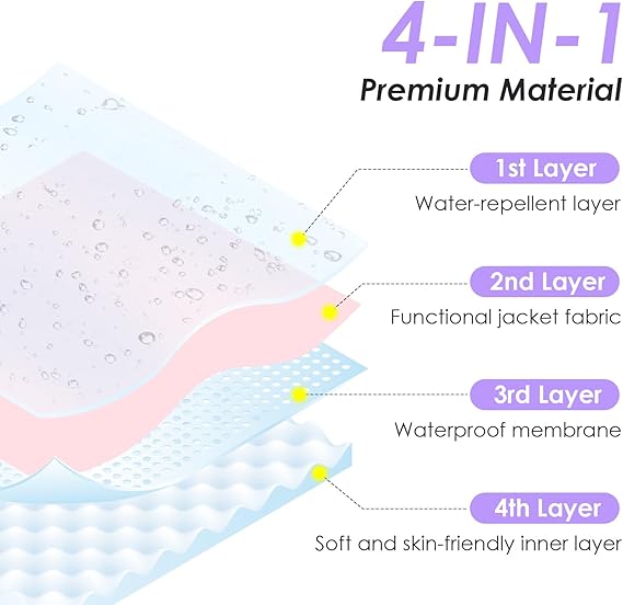 Abrigo de lluvia largo para las mujeres, abrigo de lluvia ligero con capucha, chaqueta de lluvia impermeable, ropa de lluvia empaquetable