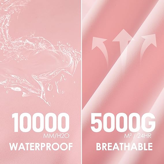 Abrigo de lluvia largo para las mujeres, abrigo de lluvia ligero con capucha, chaqueta de lluvia impermeable, ropa de lluvia empaquetable